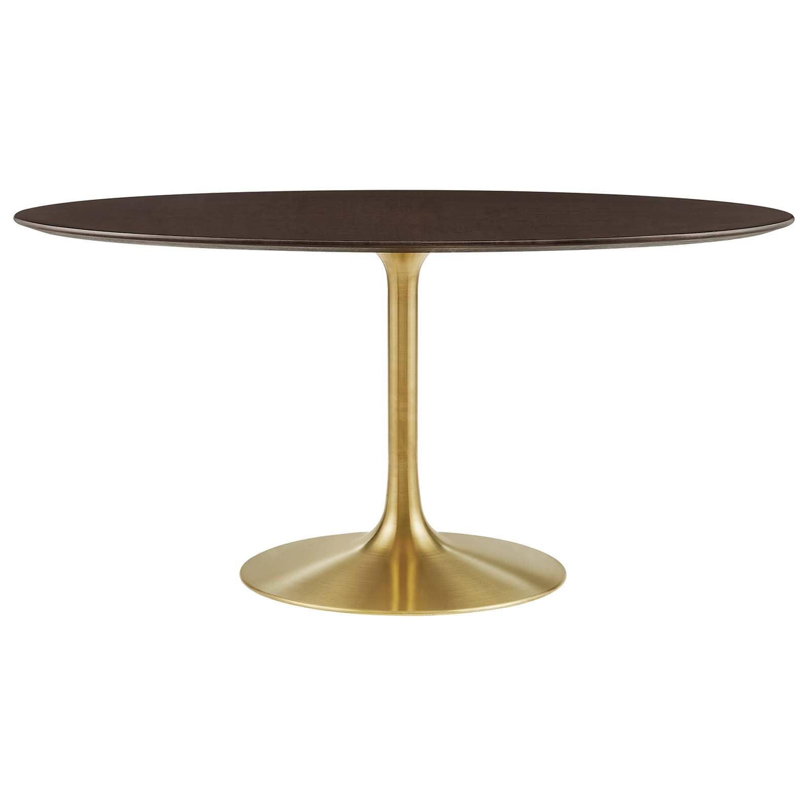 Modway Lippa Dining Table, 60", Gold Cherry Walnut